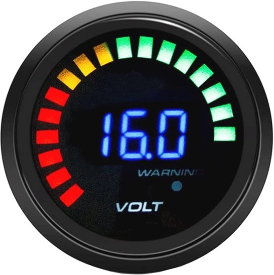 Multiplo di misura digitale 52 mm - 2 pollici - Indicatore di tensione con visualizzazione luminosa per auto e motocicletta