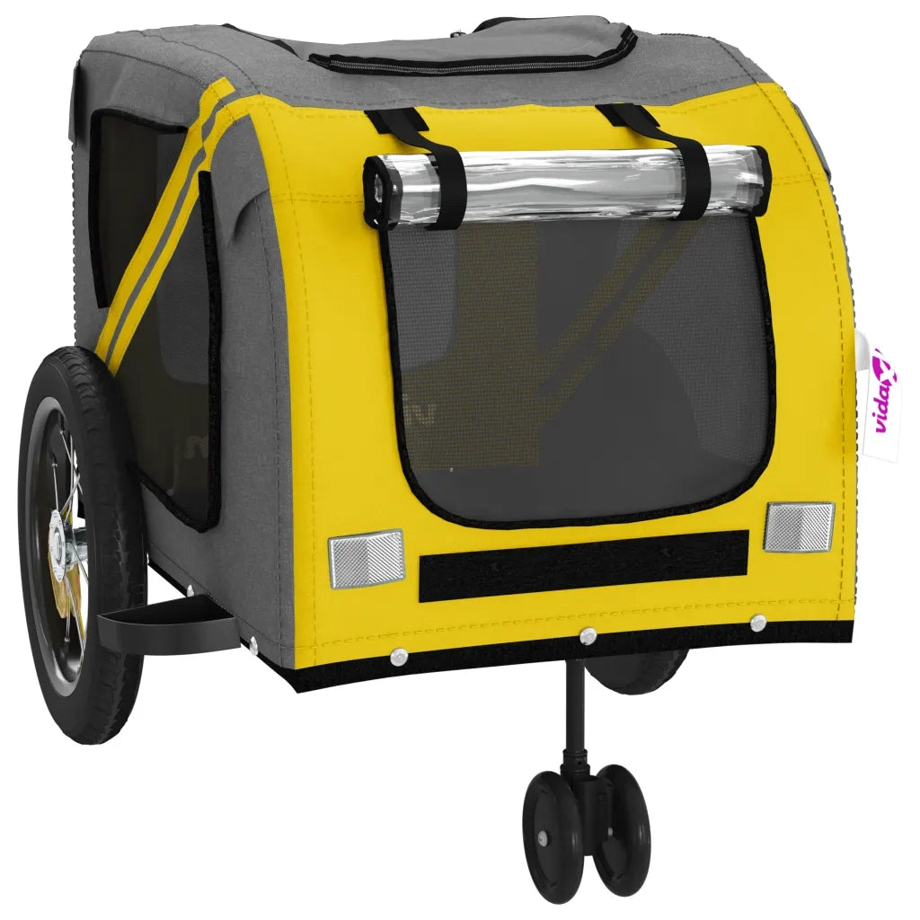 Rimorchio da Bici per Animali Giallo e Nero Oxford e Ferro 93889