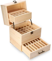 Organizzatore a 3 pannelli - Scatola di archiviazione in legno - 59 tasche