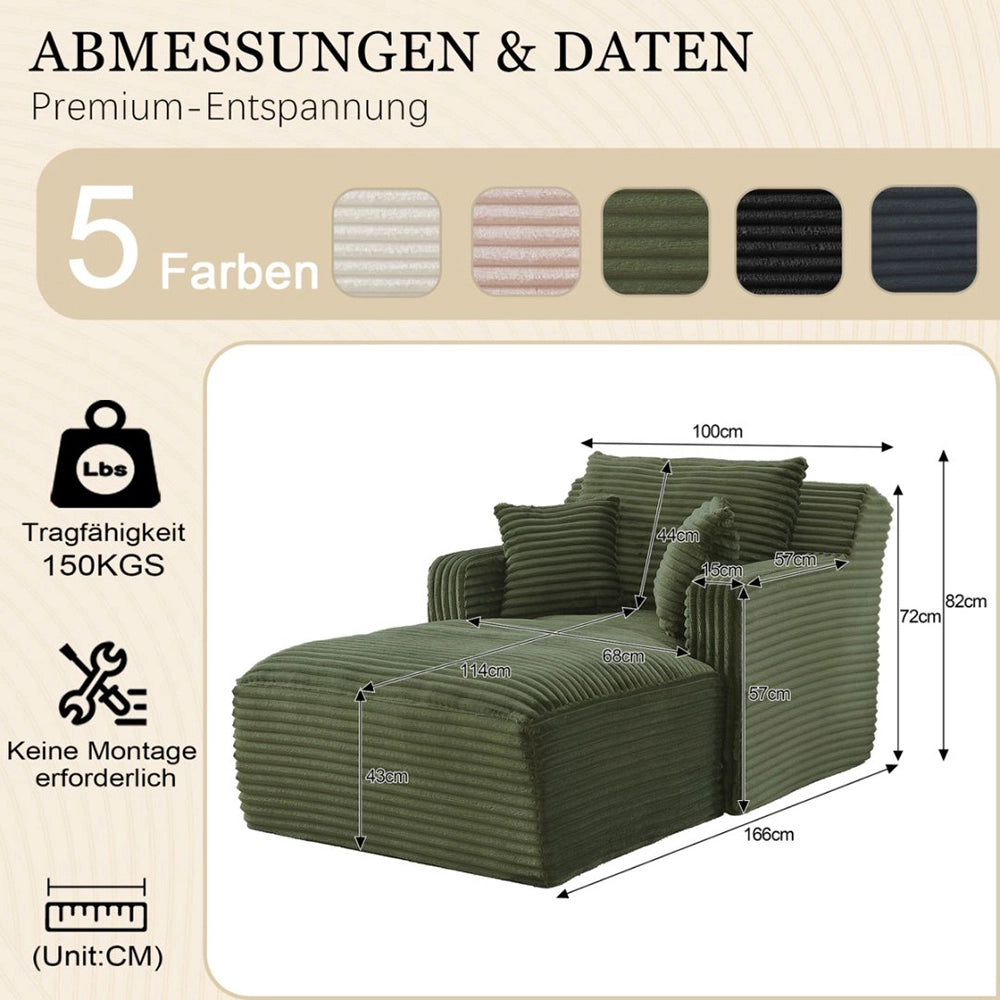 Divano letto in velluto costato - Xylo - Convertibile in chaise longue