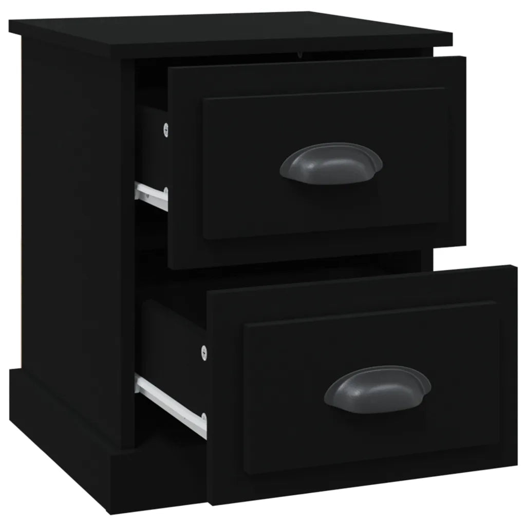 Comodino | Armadio da Notte | Mobiletto da notte Nero 39x39x47,5 cm in Legno Multistrato