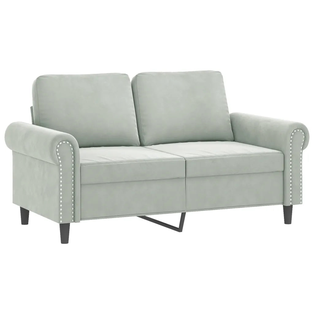 Set di Divani 2 pz con Cuscini Grigio Chiaro in Vellutocod mxl 131053