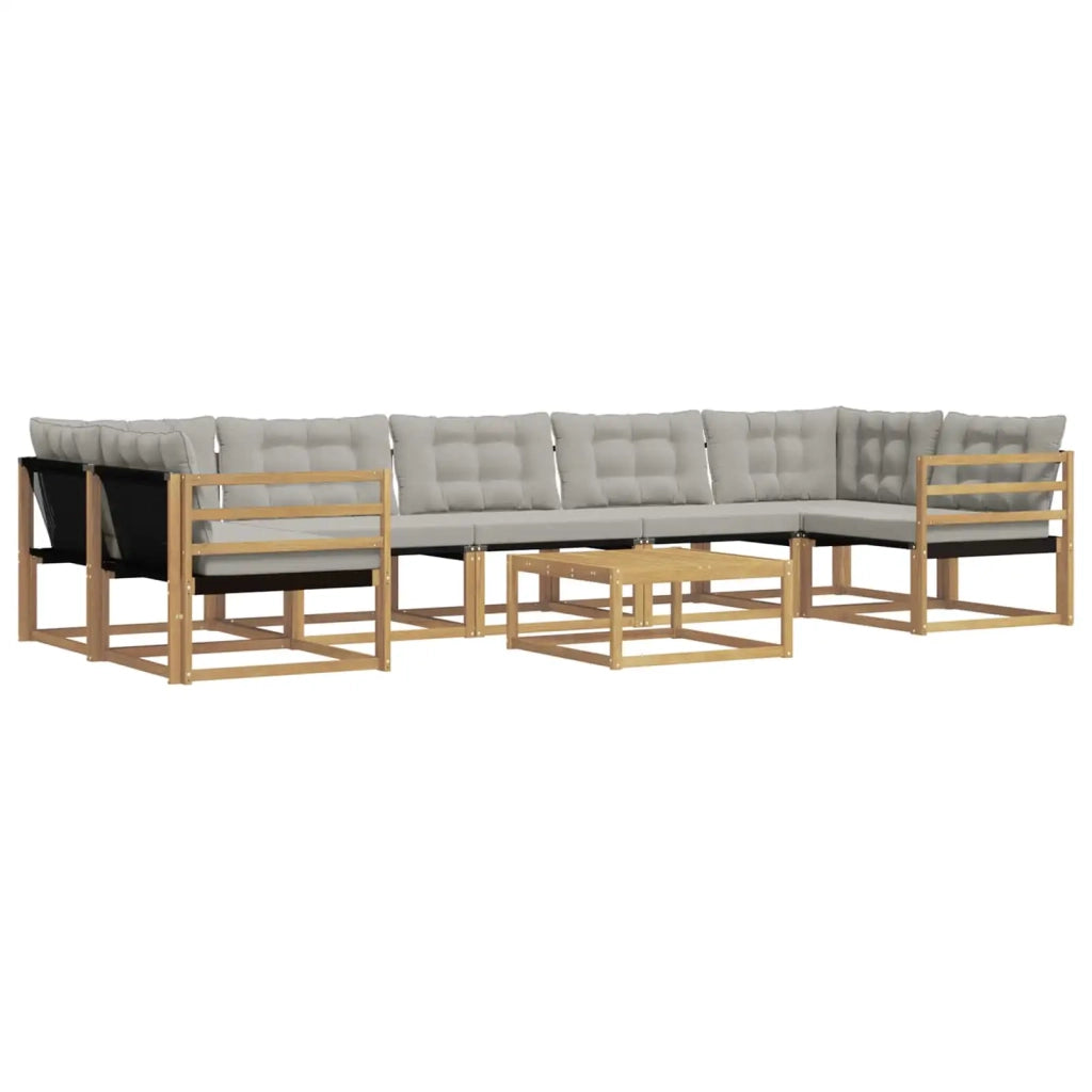 Set di divani da esterno 8 pz Bianco e Grigio Chiaro 3388505