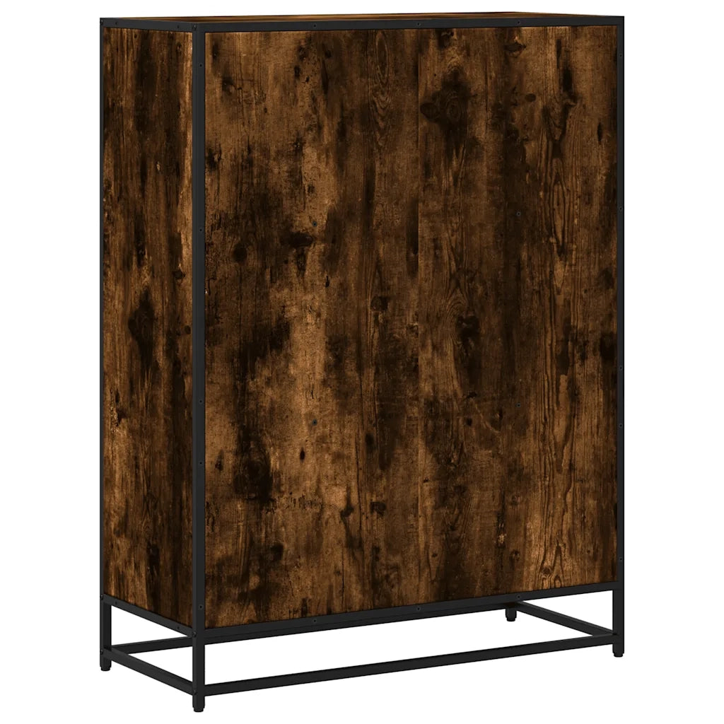 Libreria-Scaffale per Libri-Mobile di Stoccaggio Rovere Fumo 80,5x35x107,5 cm in Legno Multistrato