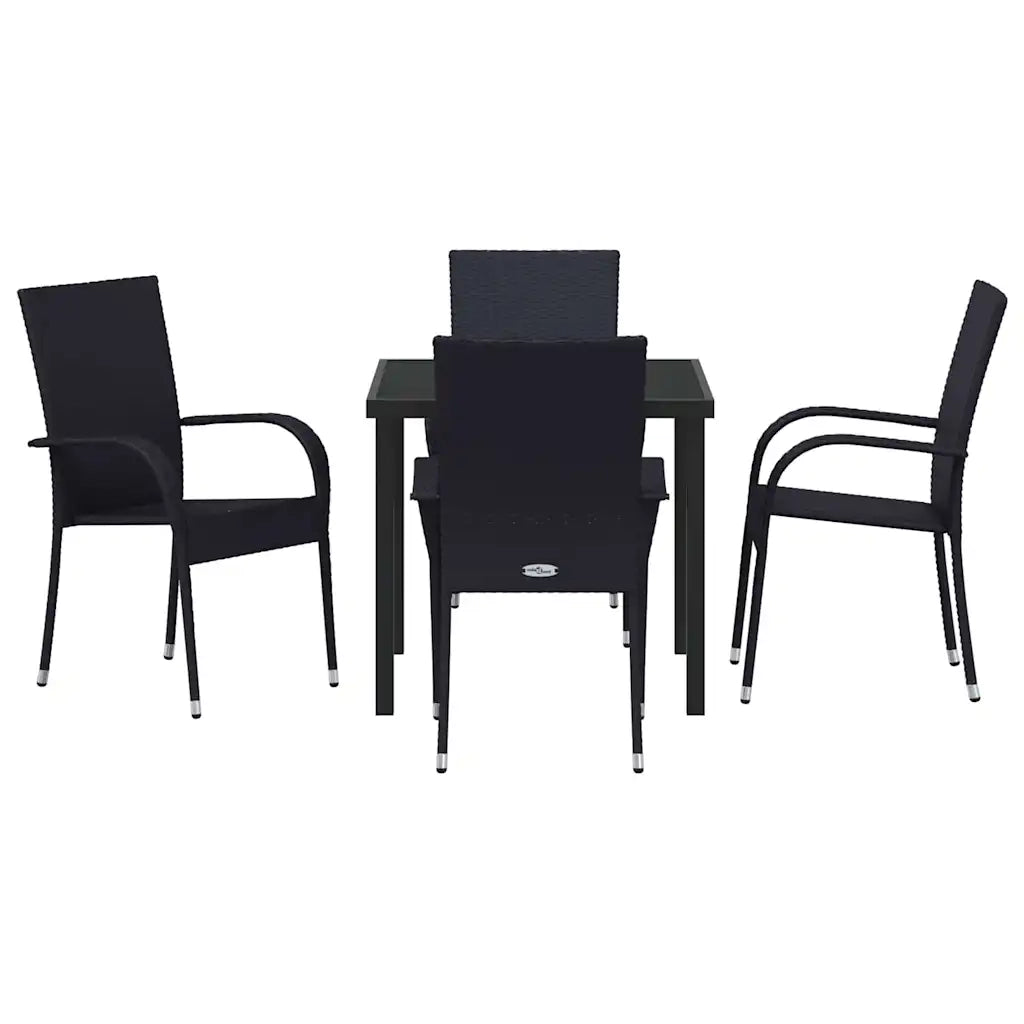 Set da Pranzo per Giardino 5 pcs Nero 3379402
