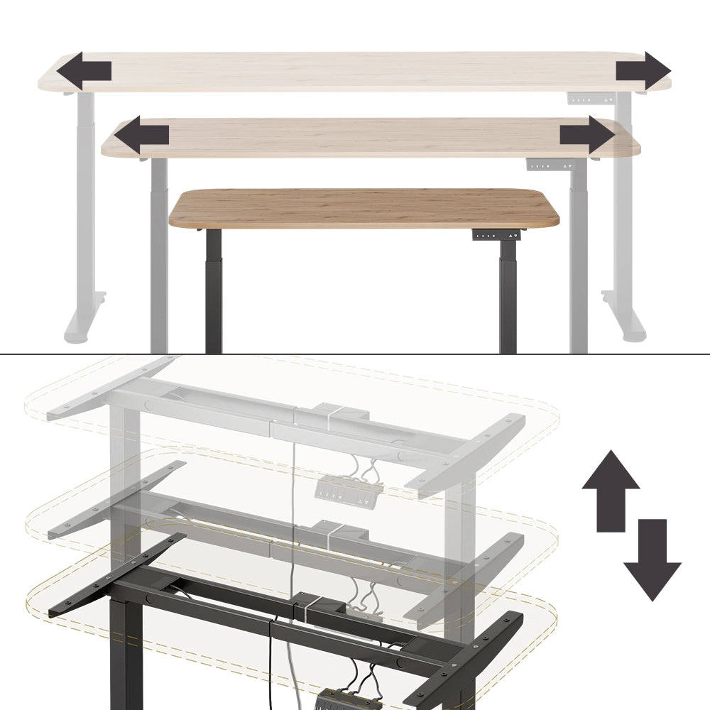 Vicco Scrivania Nero/Artigianale 120 x 70 cm 2 motori