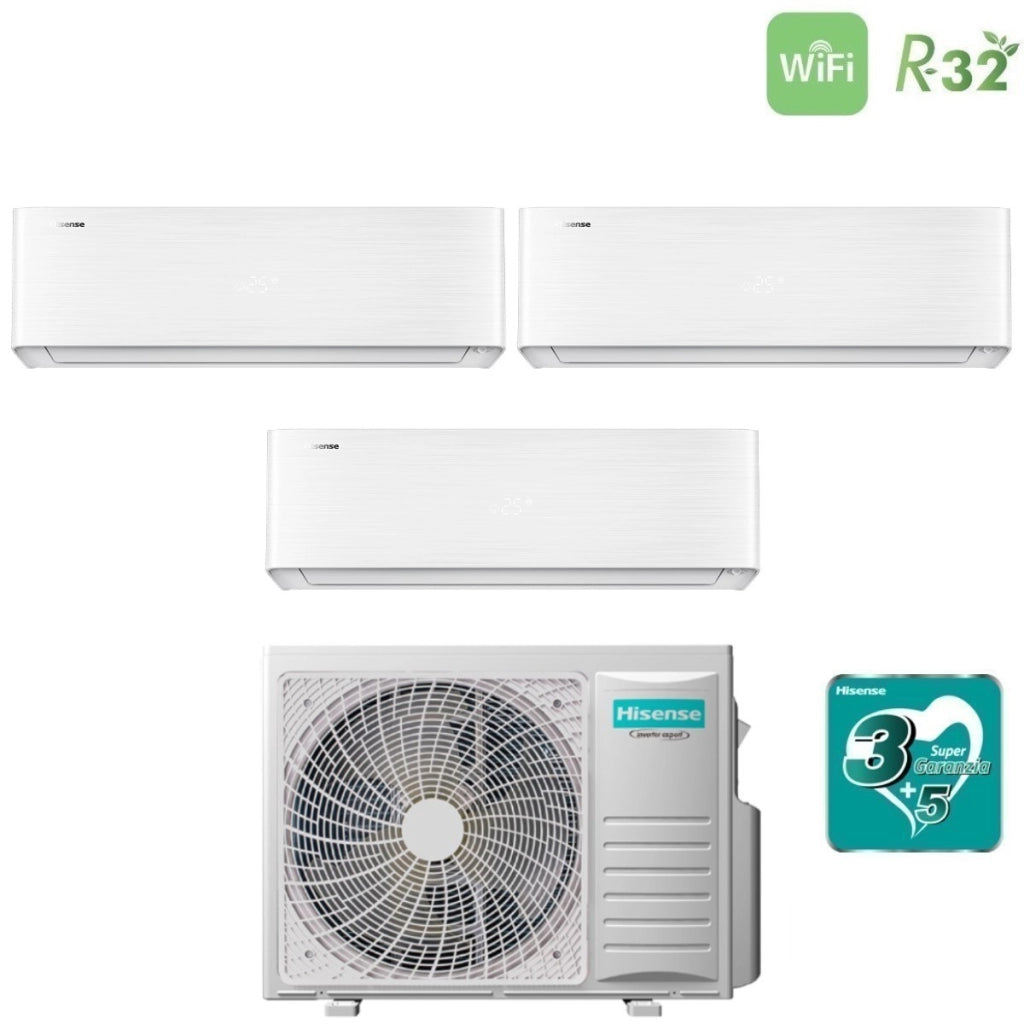Condizionatore Hisense Trial Split ENERGY PRO X 9+9+18 con 4AMW81U4RJC R-32 Wi-Fi Integrato