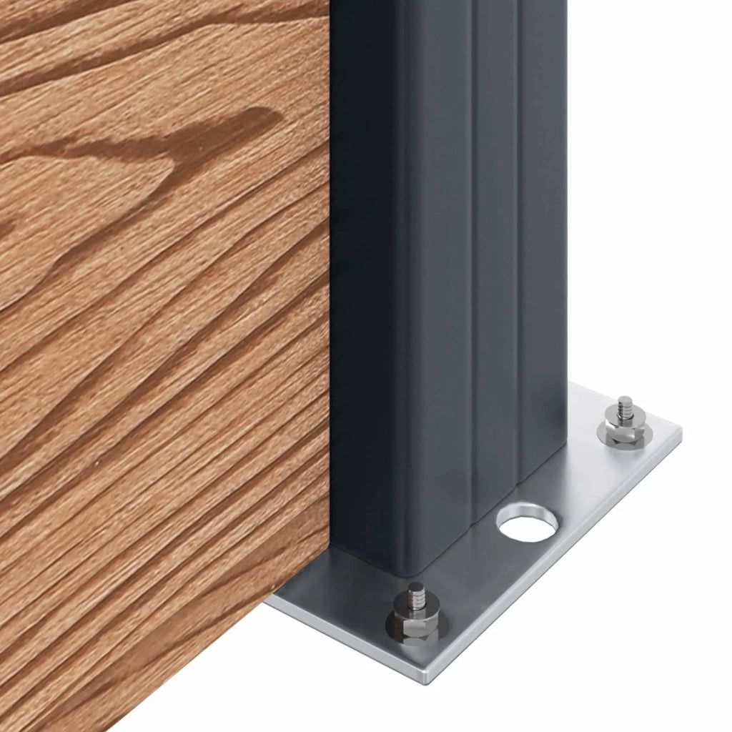 Pannello di Recinzione WPC e Alluminio Marrone 42039067