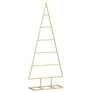 Albero di Natale | Decorazioni natalizie in metallo con supporto Oro 90 cm