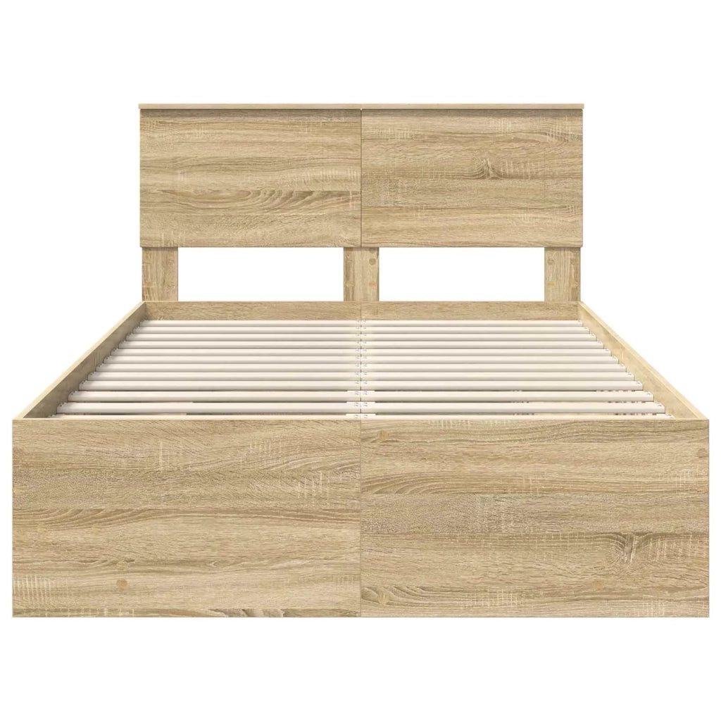 Struttura del letto con testiera Rovere Sonoma 120 x 123 cm 3408867