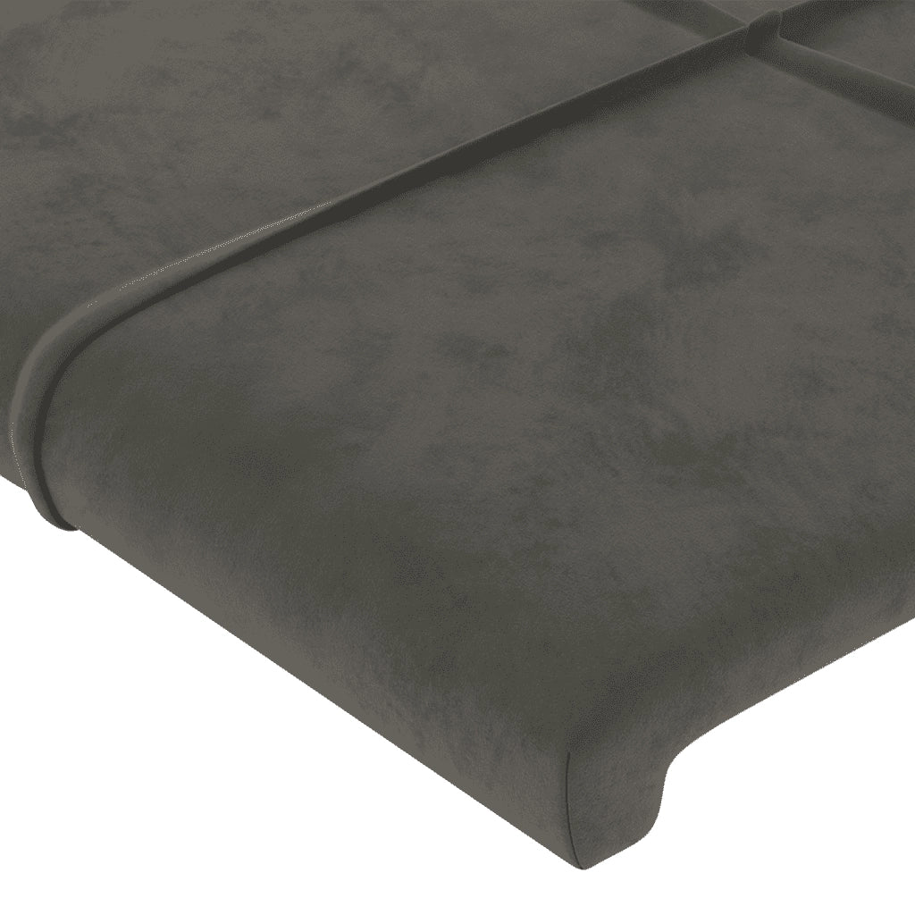 Giroletto a Molle con Materasso Grigio Scuro 90x190 cm Velluto 3142996