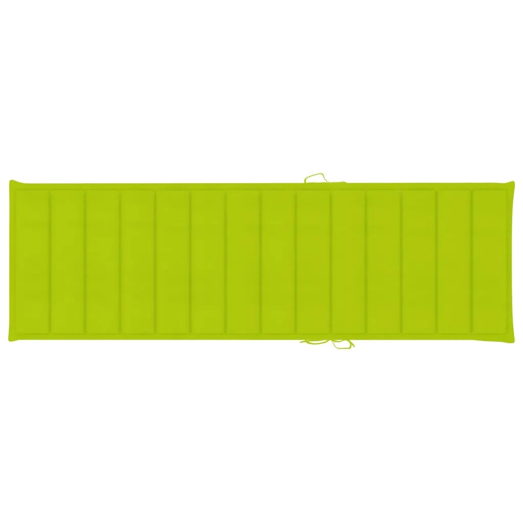 Lettino da Giardino con Cuscino Verde Chiaro in Pino Impregnato 3065830