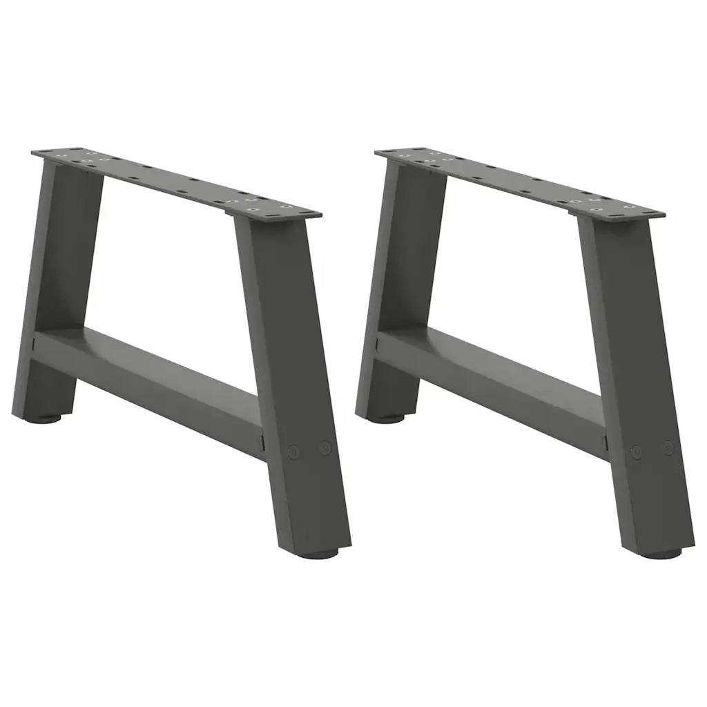 Gambe per Tavolino da CaffÃ¨ a Forma di A 2 pz Antracite 70x(30-31) cm Acciaio