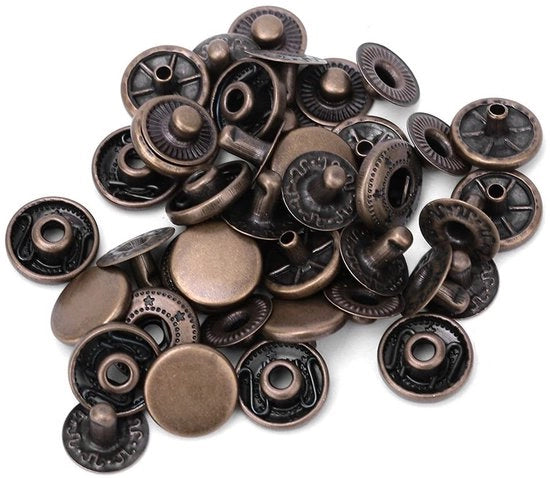 Set di Dadi a Testa Sferica 50 Pezzi - Materiale Pur Rame - Stile Antico - Duraturo - Senza Nichel - 15 mm - Dadi