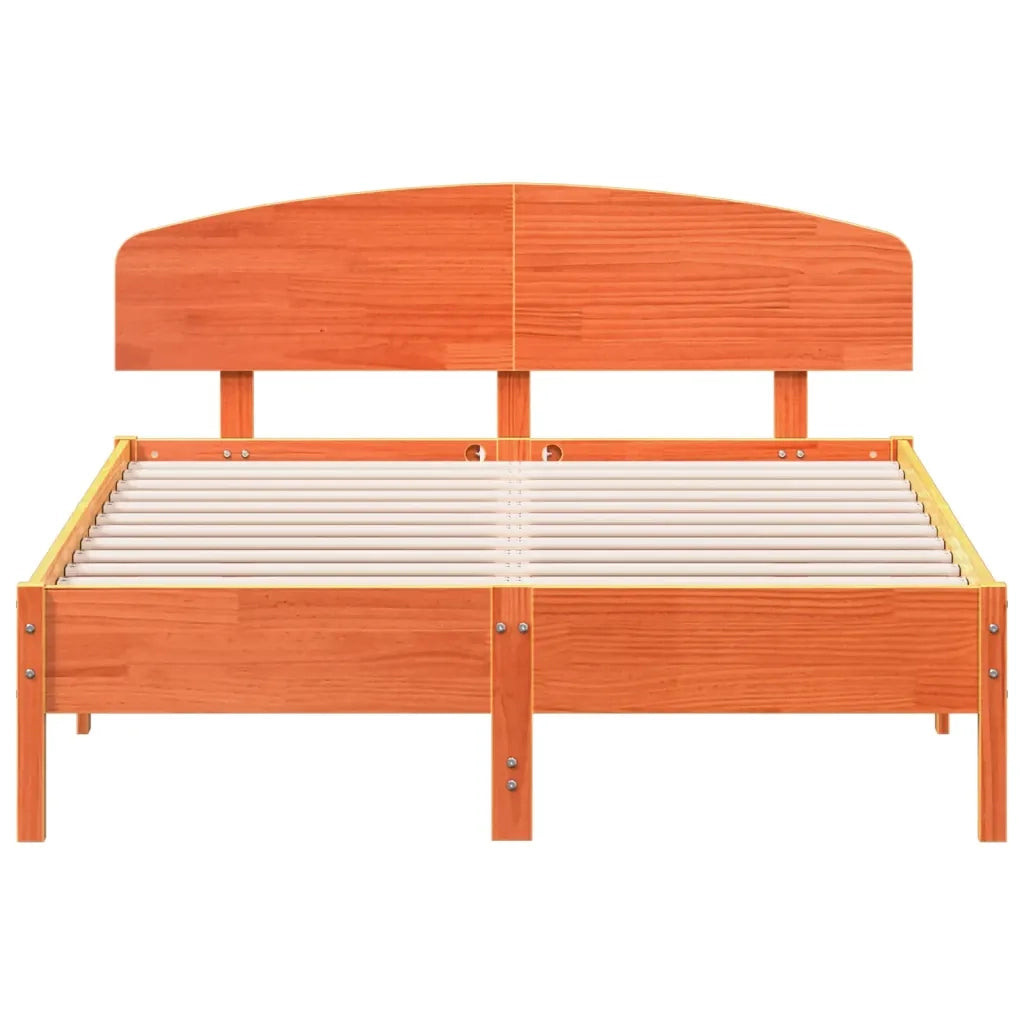 Letto senza Materasso Marrone Cera 120x190 cm in Legno di Pino 3207236