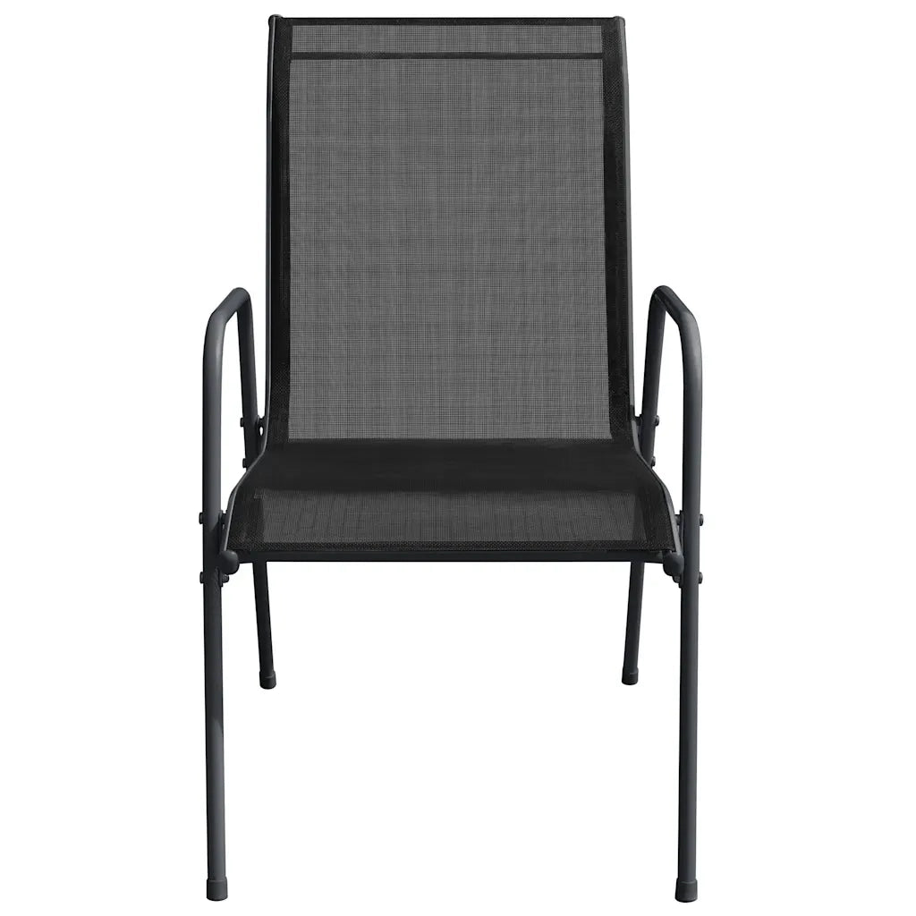 Sedie da Giardino 4 pz in Acciaio e Textilene Nere 316818