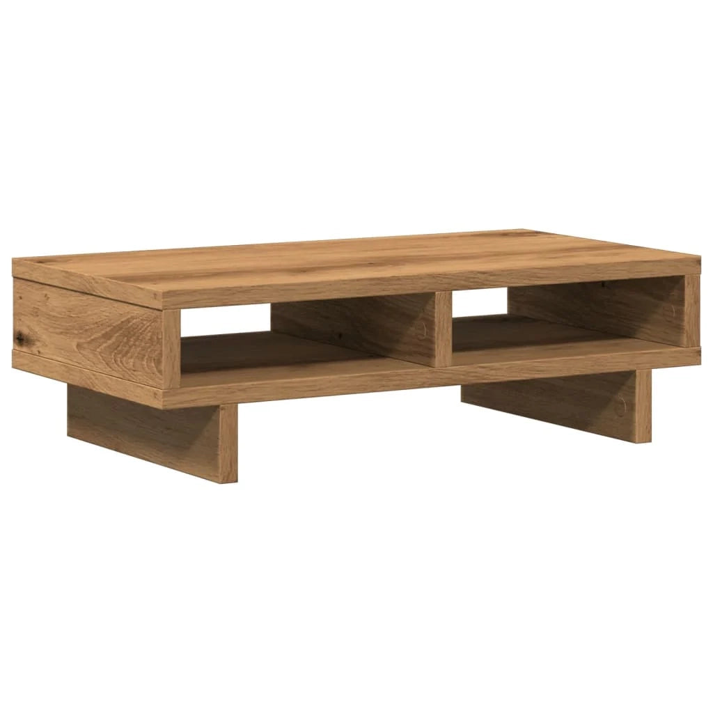 Supporto per monitor mobile da scrivania fatto a mano 50 x 27 x 15 cm legno ingegnerizzato marrone 02_0044915