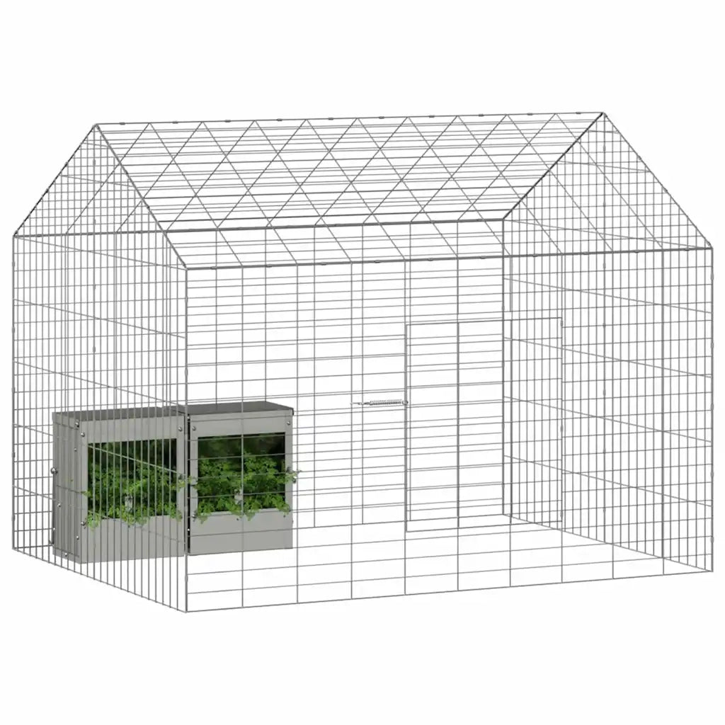 Gabbia per Conigli Argento 100 x 78 x 78 cm Acciaio zincato