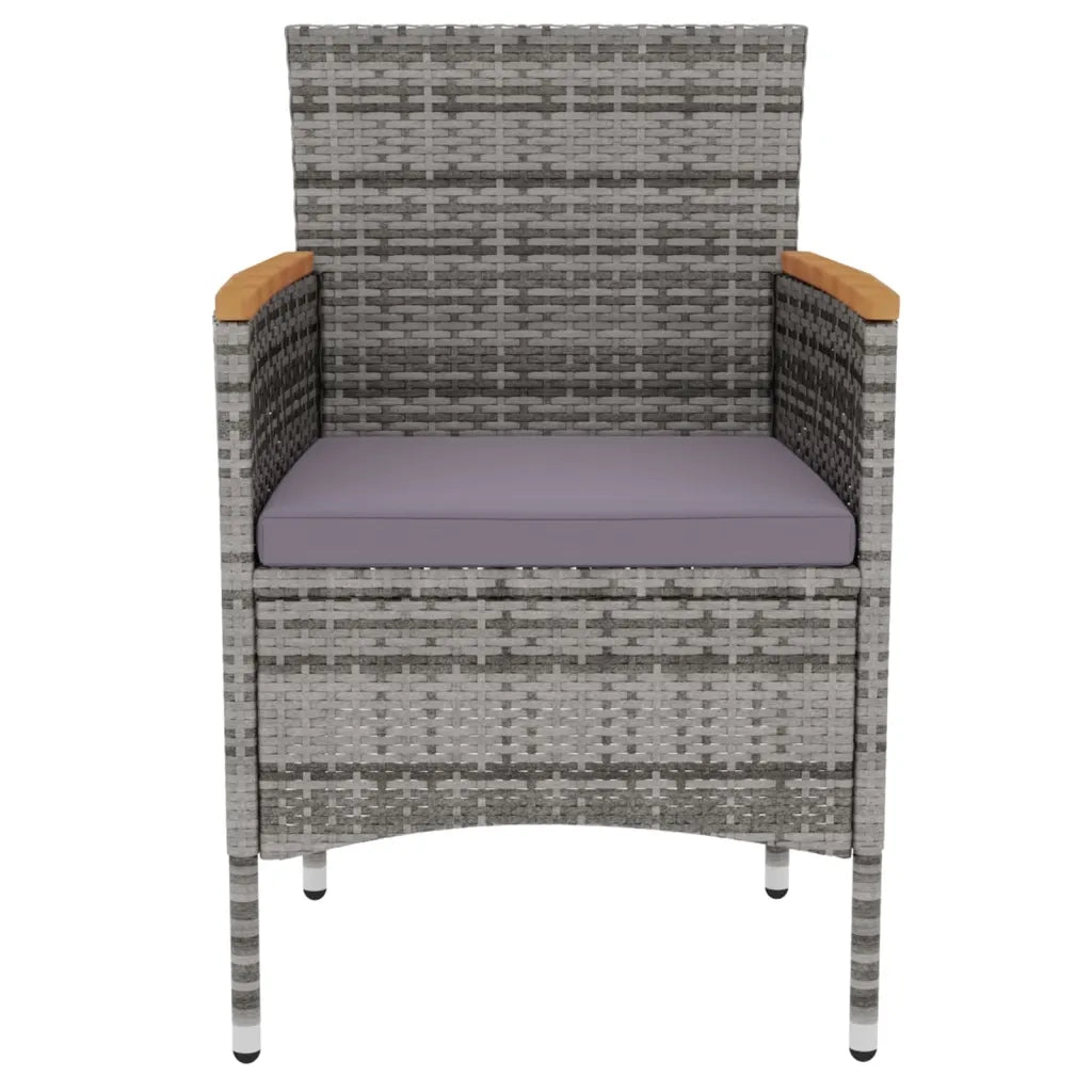 Set Mobili da Pranzo per Giardino 3 pz in Polyrattan Grigio 3098026