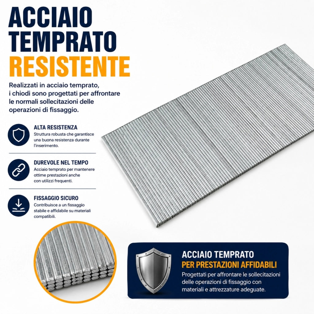 5000 Chiodi in Stecche 50 mm per Sparachiodi Elettrica Pneumatica