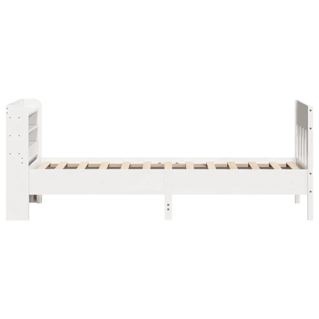 Letto senza Materasso Bianco 90x190 cm in Legno Massello Pino 3307027