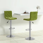 Sgabelli da Bar 2 pz Verde Chiaro in Velluto 333689