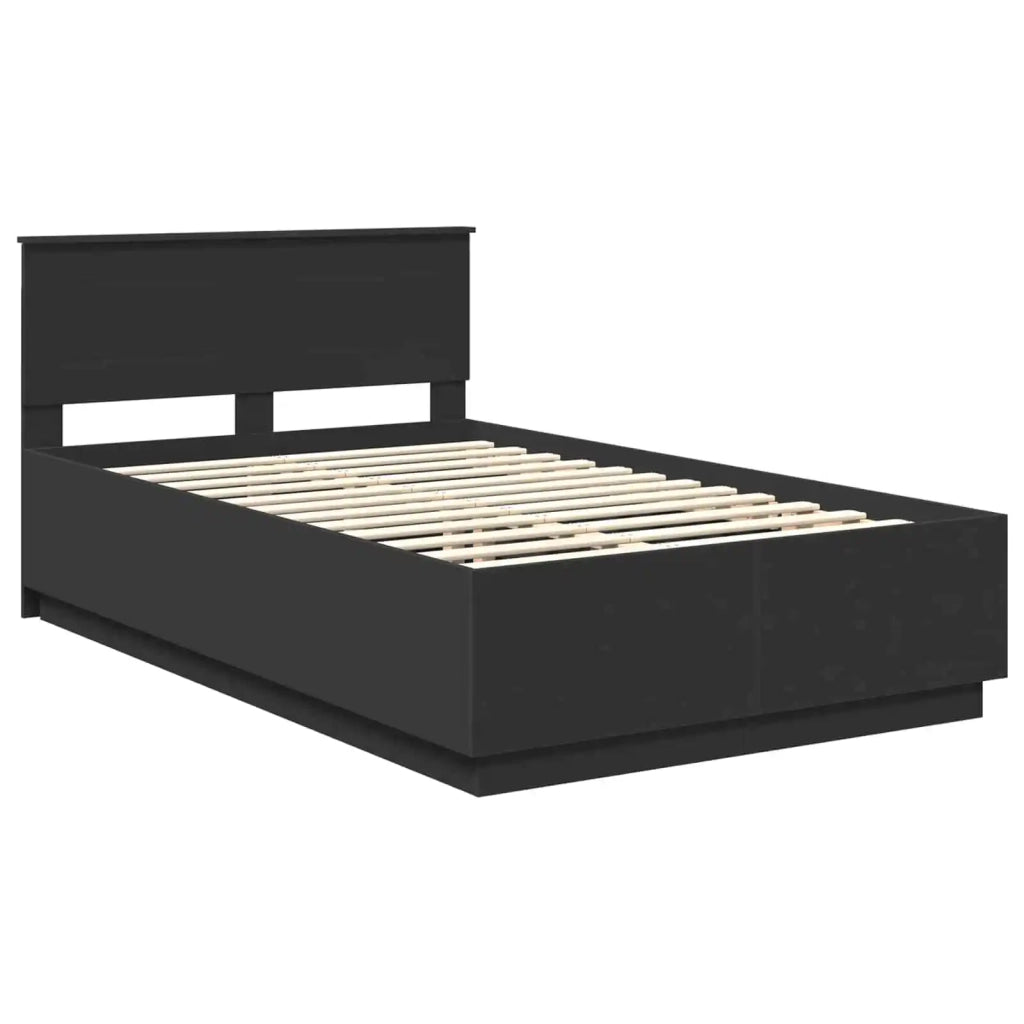 Struttura del letto-Giroletto Nero 135 x 190 cm Legno ingegnerizzato