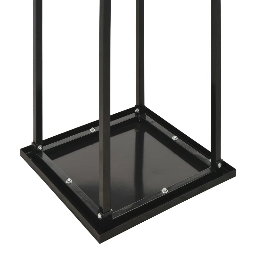 Portalegna con base 37 x 37 x 113 cm acciaio nero 02_0043744