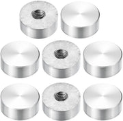 Alumini schijven con avvito M8, 20 mm di diametro, 8 pezzi - forma rotonda - adattatore per vetrata per tavolo in vetro