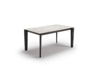 Tavolo allungabile Horus con piano in ceramica su vetro marmo calacatta oro e struttura in metallo bronzo 160-240 cm - Design Moderno