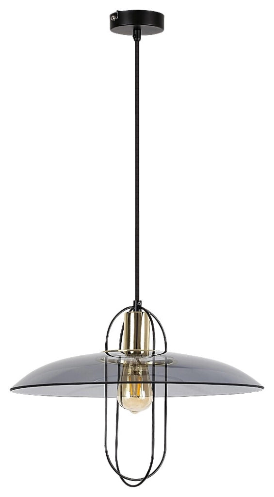 Rabalux Vida lampada a sospensione Ø40 nera vetro fumé E27