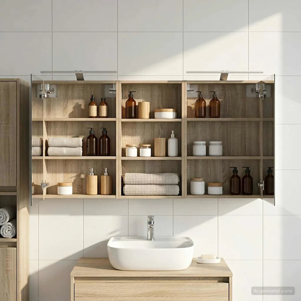 Set di Armadi da Bagno con lo scaffale 3 pcs 140 x 14,5 x 70 cm 3403786