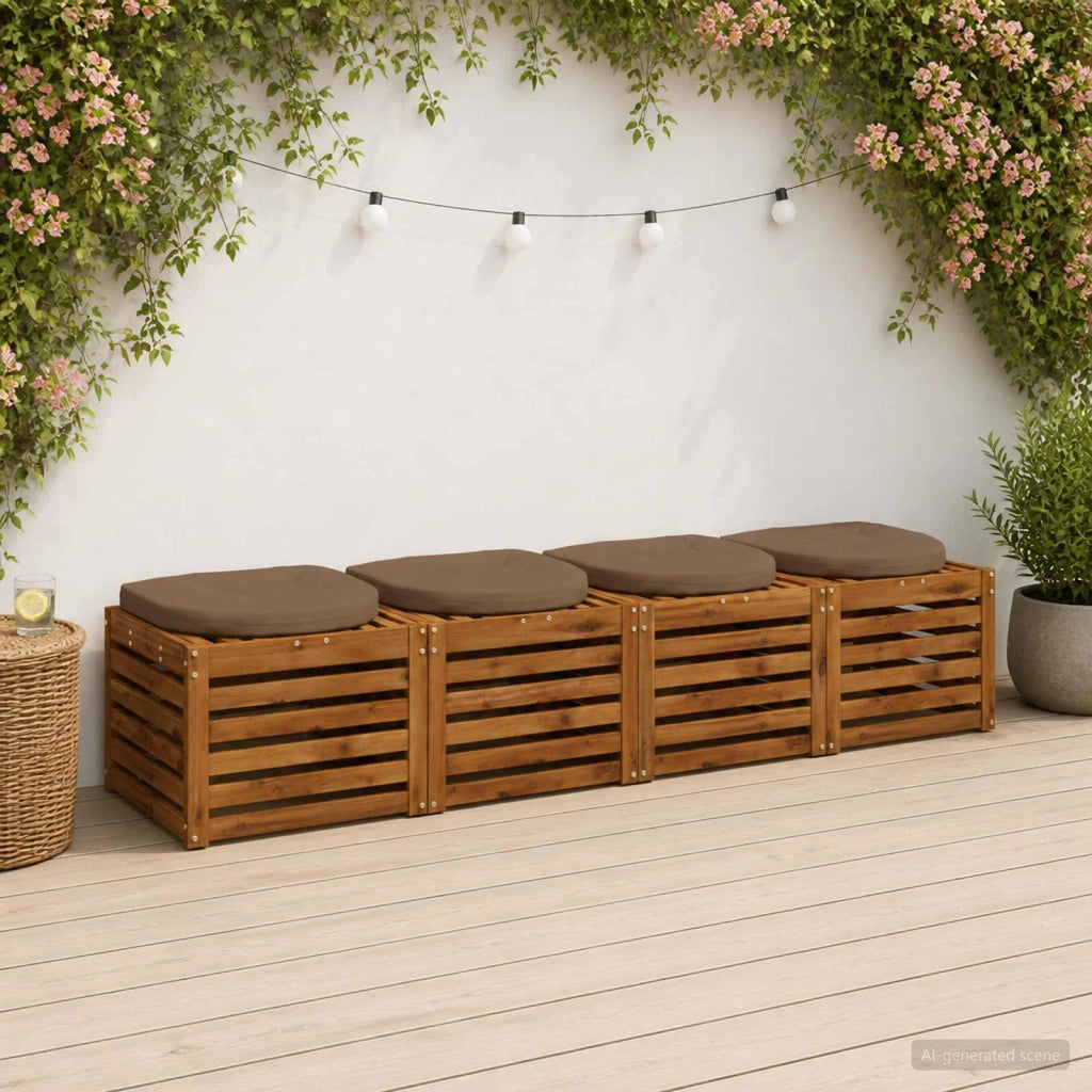 Cuscini per Sedia in 4 Pezzi 4 pz 100% Poliestere Tortora 945283
