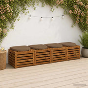 Cuscini per Sedia in 4 Pezzi 4 pz 100% Poliestere Tortora 945283