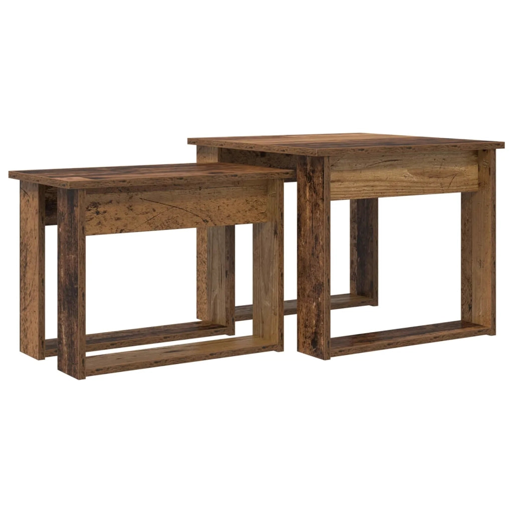 Set di Tavolini da Caffè 2 pcs Legno vecchio Legno multistrato