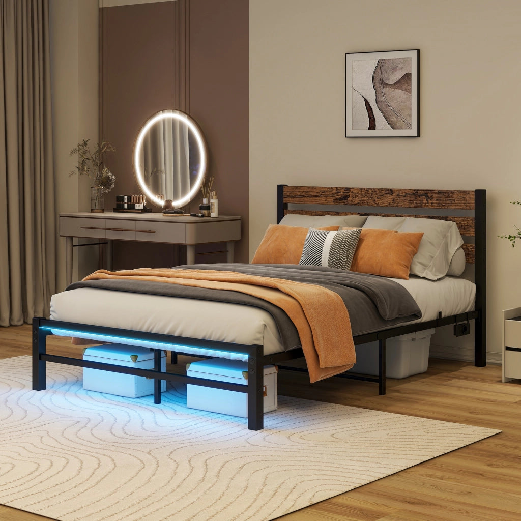 Giroletto con LED e USB ¨C MINIMAL ¨C Metallo, Contenitore, 120x200