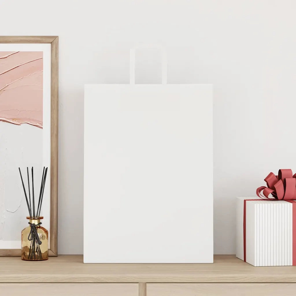 Sacchetti di Carta 250 pz con Manici Bianchi 32x17x44 cm 4101846