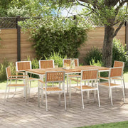 Set da pranzo per esterni 9 pcs Marrone Legno di teak solido 3334804