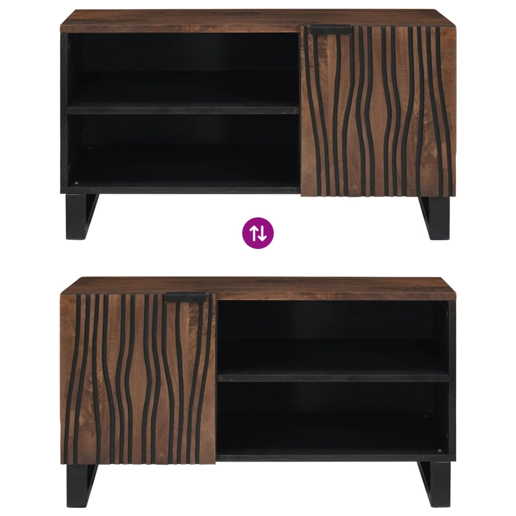 Mobile TV 80x31.5x46 cm Legno Massello Mango & Legno Ingegnerizzato