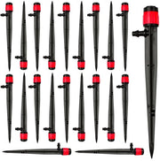 Irrigazione a gocce 18 cm - Drenaggio a 360 gradi regolabile per giardino, serra e irrigazione del prato (Rosso/Nero)