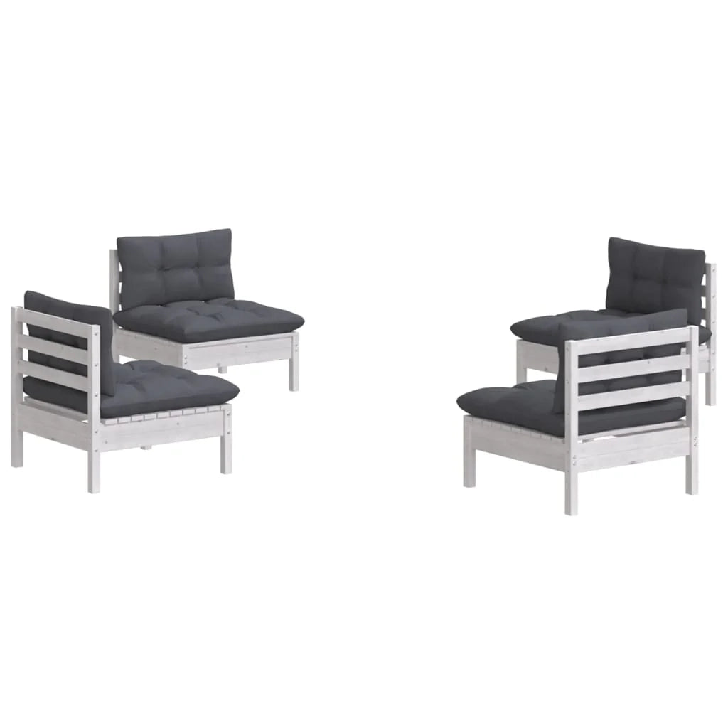 Set di mobili da giardino mobili da esterno 4 pezzi con cuscini legno di pino antracite 02_0016079