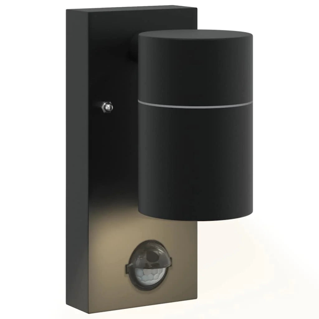 Set di 2 applique da esterno dal design moderno 6,5 x 10,5 x 16 cm in acciaio inox nero 02_0056538