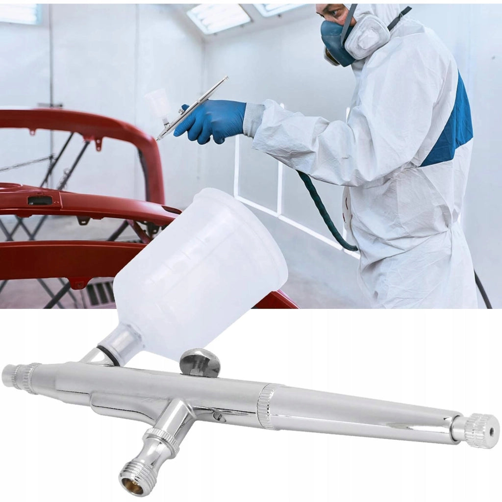 Aerografo per Verniciatura con Ugello 0,3mm – Doppio Serbatoio, Regolazione Spray | Precisione e Durata