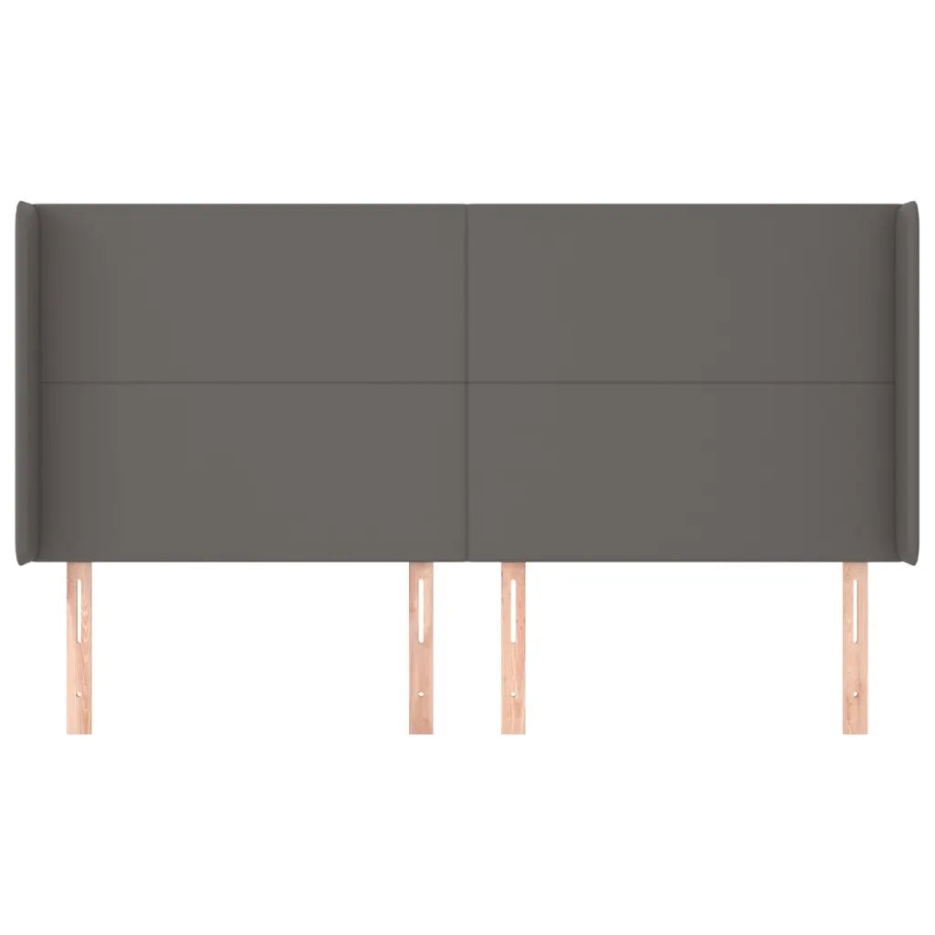 Testiera | Testata ad Orecchio Grigio 163x16x118/128cm in Similpelle