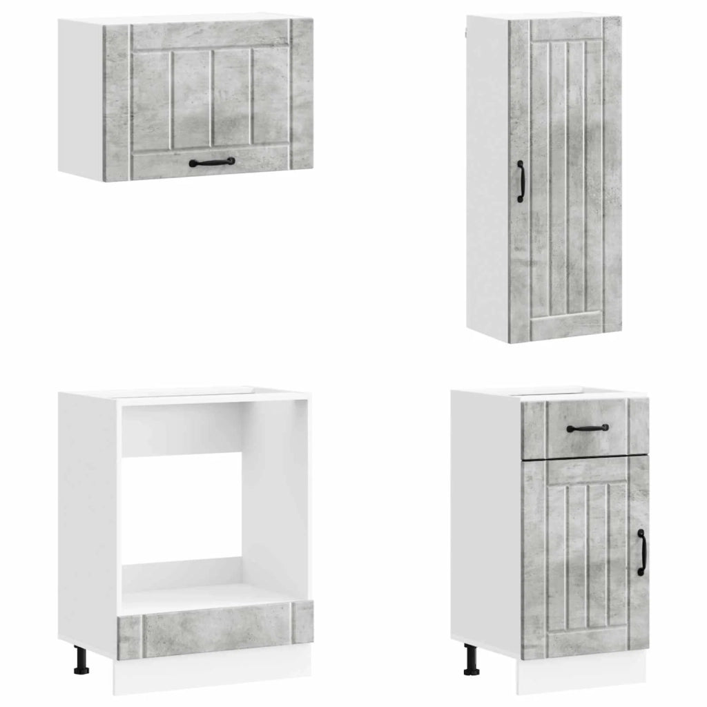Unità Cucina LUCCA 8 pcs Grigio Cemento Legno ingegnerizzato 3438156