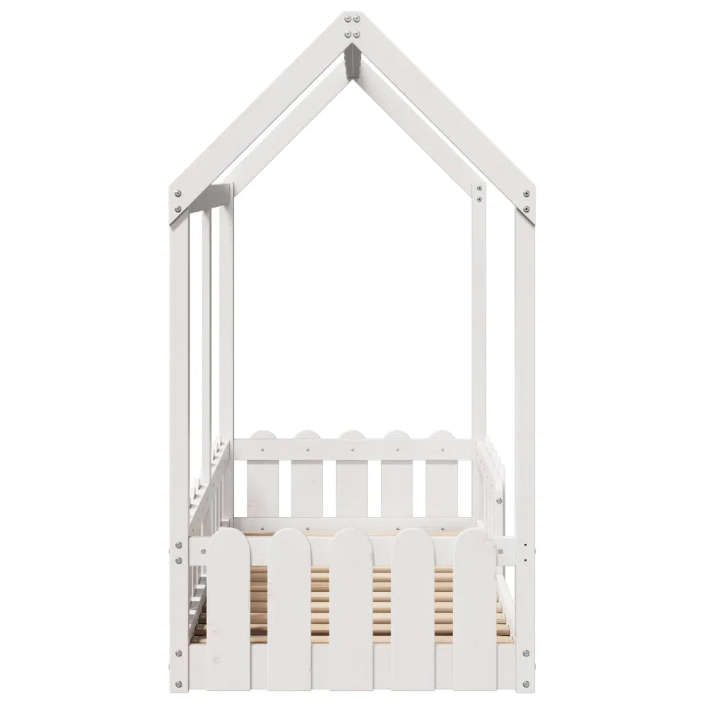 Giroletto Casetta Bambini Bianco 70x140 cm Legno Massello Pino 850699