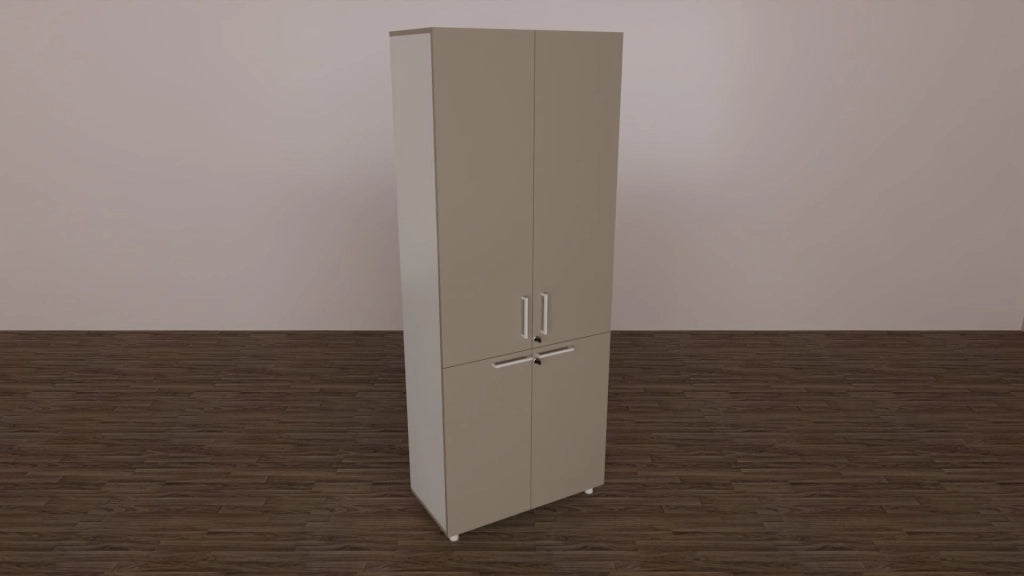 Libreria da ufficio con ante in vetro o melaminico a scelta, in vari colori cm. 80x40x198,8h