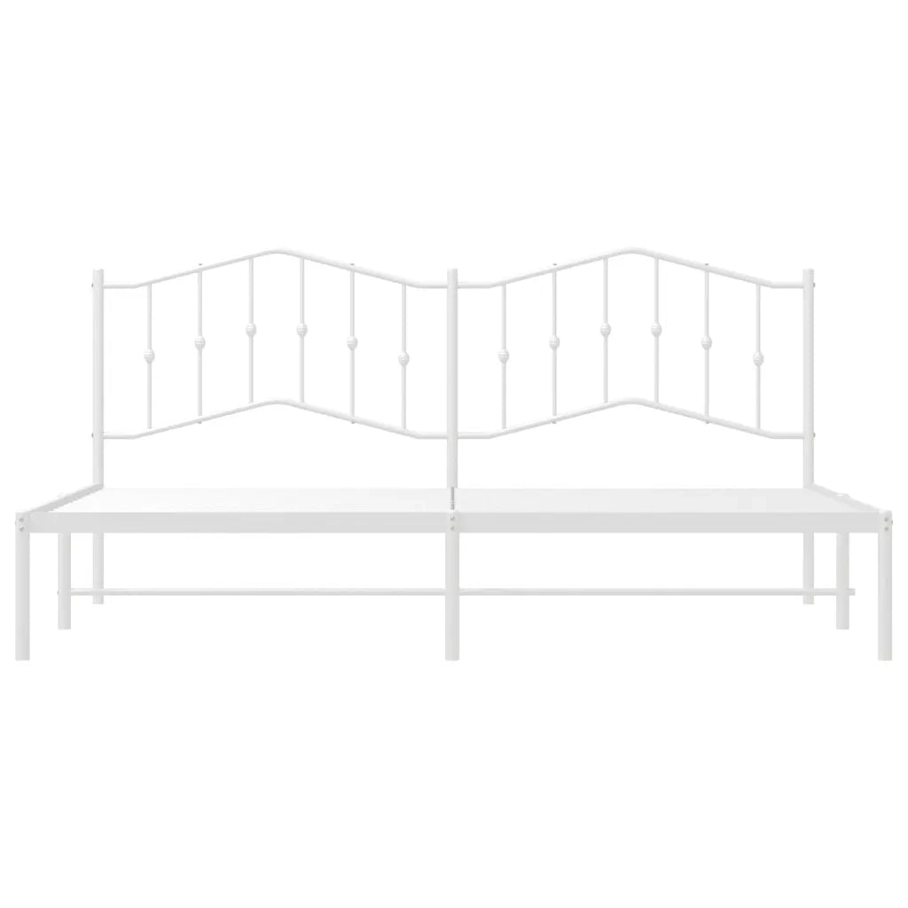 Giroletto con Testiera-Struttura Letto con testiera Metallo Bianco 193x203 cm 579851
