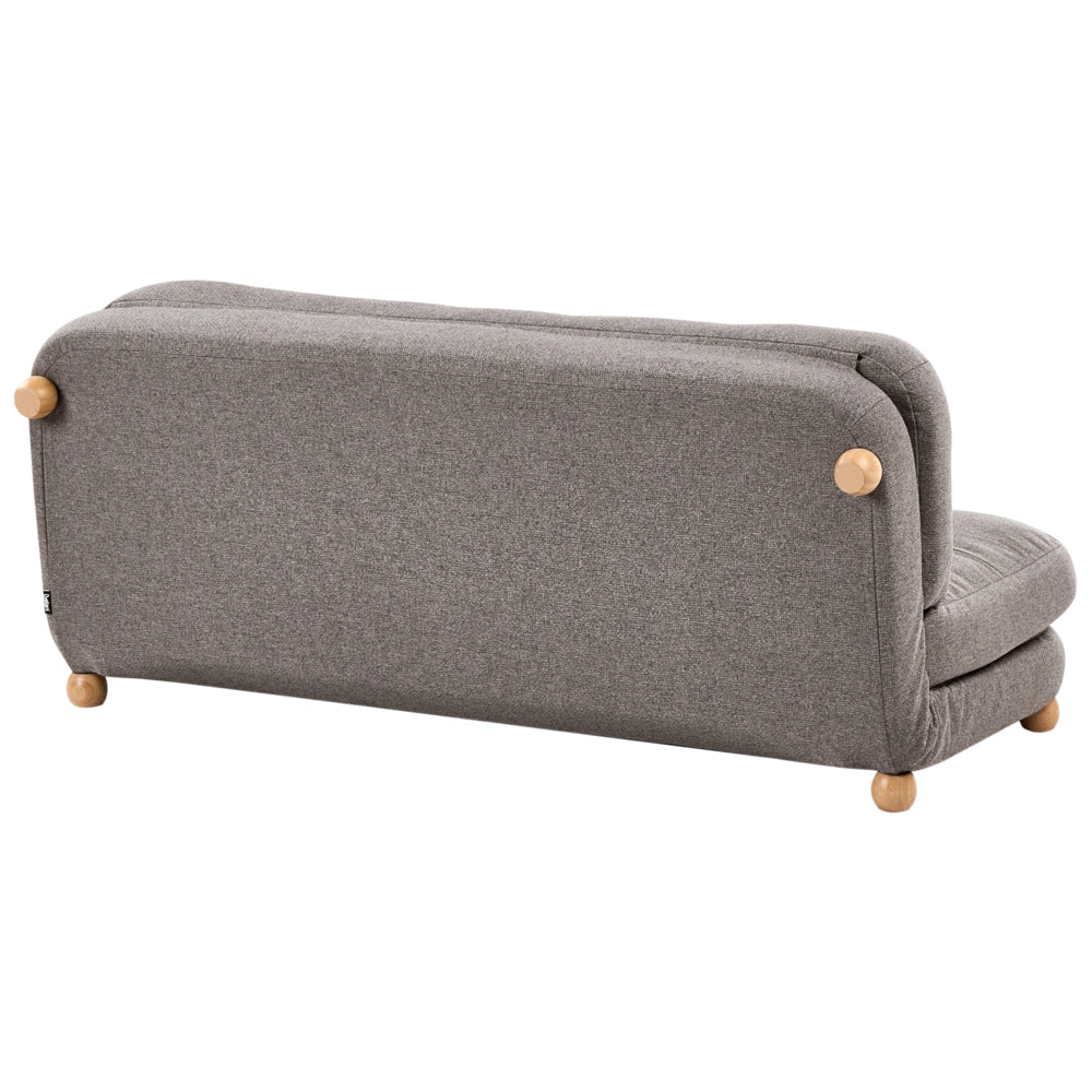 Divano letto grigio scuro rivestimento in finto lino gambe in legno 2 posti funzione letto trapuntato soggiorno camera da letto camera degli ospiti