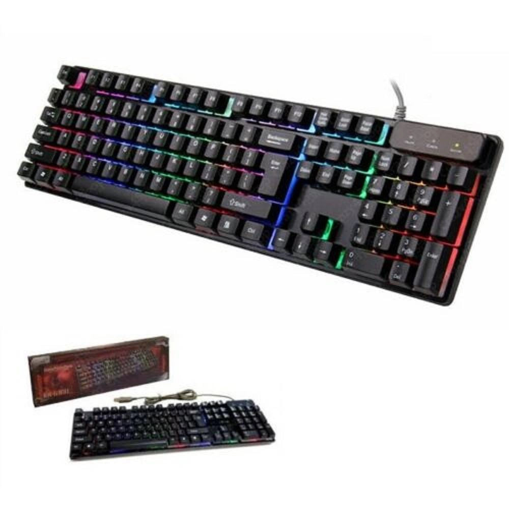 Trade Shop - Kr6300 Tastiera Gaming Led Keyboard Retro Illuminata Multicolor Rgb Pc -